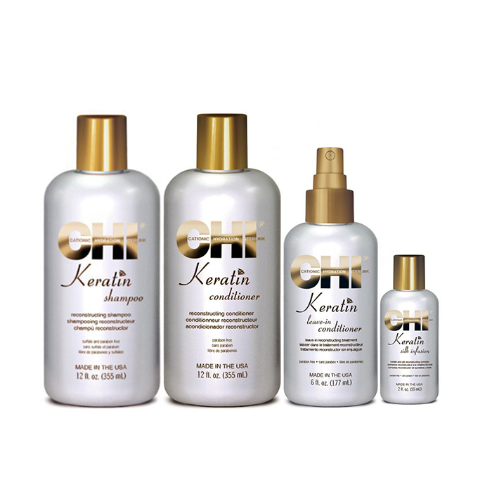 Chi Keratin Offer (Shampoo 355ml + Conditioner 355ml +Leave -In 177ml +Silk Infusion 59ml)